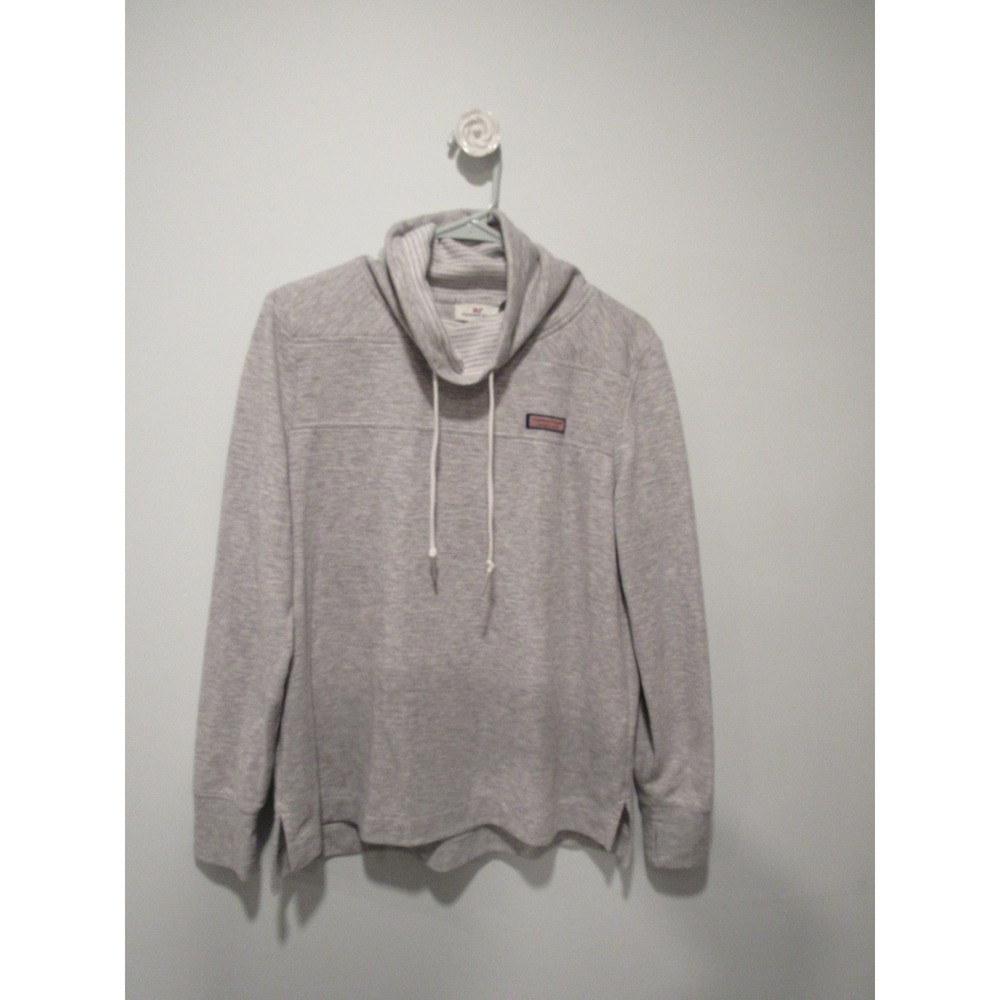Vineyard Vines Womens Gray Funnel Neck Pullover Sweatshirt Size S Preppy